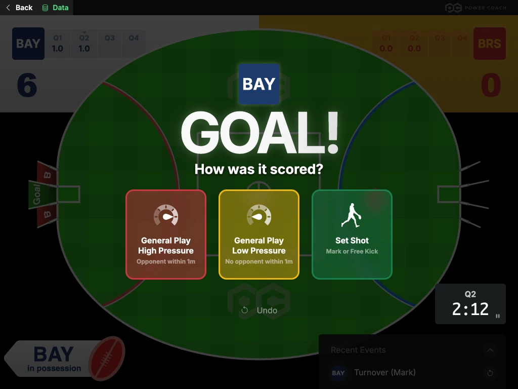 Goal capture — record how a goal was scored