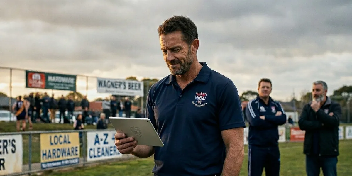 Calm coach checking the Powercoach dashboard on an iPad